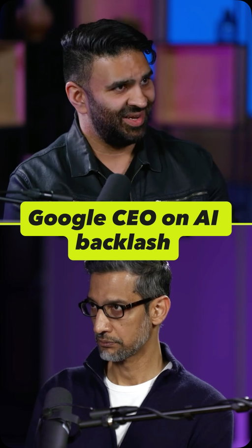 Google CEO Sundar Pichai on the backlash against AI technology: "I don't think humans have evolved to process this much change... It really makes sense why there is anxiety around this technology." #ai #google #tech #automation