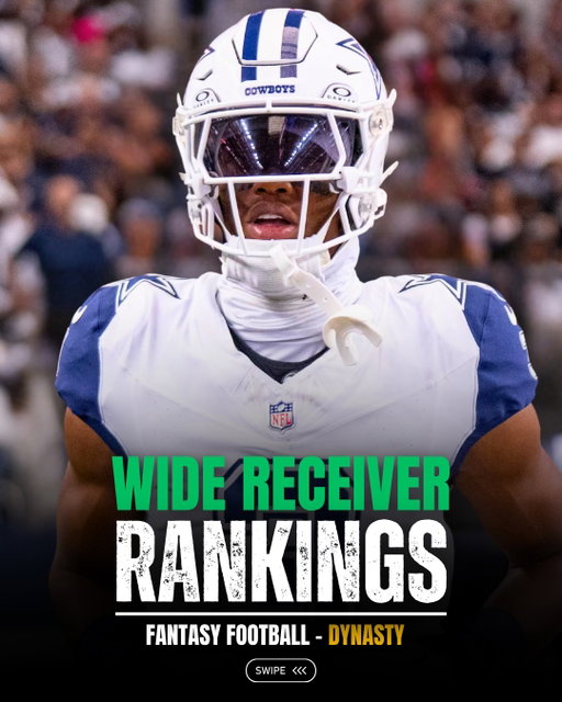 🏈 Dynasty WR rankings are LIVE!

These are my FINAL dynasty wide receiver rankings before we officially enter redraft season. Swipe through to see my full top-48 WRs and let me know who I’m way too high or way too low on 👇

Which WR are you targeting everywhere in dynasty this year?

Redraft rankings officially drop in June 🔥
Follow @fantasybuff14 for more dynasty rankings, rookie takes, trade advice, and #fantasyfootball content all offseason.