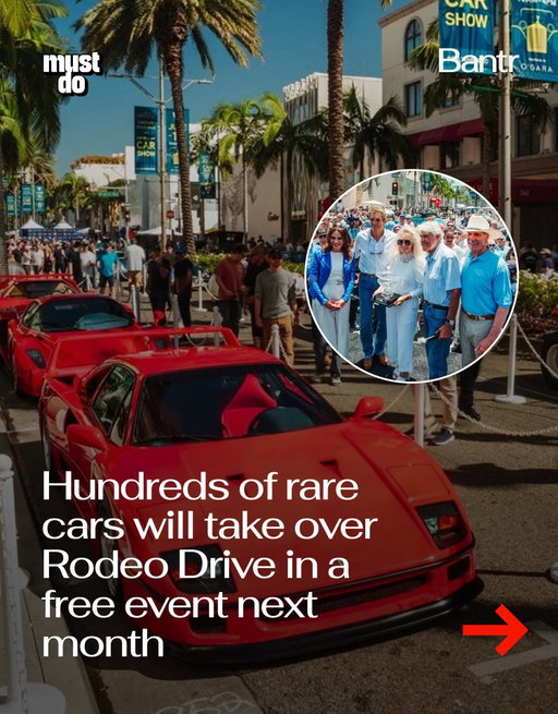 Rodeo Drive is about to become one giant open-air car museum.

The annual Rodeo Drive Concours d’Elegance returns to Beverly Hills this Father’s Day, bringing rare hypercars, vintage classics, coachbuilt icons, and historically significant vehicles to one of LA’s most iconic streets.

This year’s event is extra big, celebrating America’s 250th anniversary and 50 years of Rodeo Drive, with special tributes to Route 66, interactive exhibits, food trucks, and family-friendly attractions throughout the day.

Even if you’re not a hardcore car person, seeing Rodeo Drive shut down and lined with some of the world’s wildest vehicles is a pretty ridiculous sight.

Sunday, June 21 from 10 am to 4 pm. 

By the way, we have a weekly newsletter with what’s worth knowing about and doing in LA. One newsletter. Once a week. Link in bio.

Media via @rodeodrive

#mustdolosangeles #bantrcars #rodeodrive #carculture