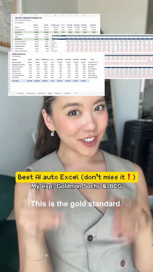 From 10 hours to 10 minutes 😭👏 I wish I had this when I started my career

@openai Codex is a powerful way to help the top 1% work

It’s not just that AI can build the model structure from messy raw data - it helps you auto update, suggest improvements, add assumptions & variables, & more

Plus generate charts & visuals

Try Codex via link in bio!

#ChatGPT_Partner #AIExcel #AItools #AIproductivity #CareerAdvice