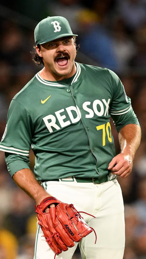 Boston Red Sox pitcher Payton Tolle is quickly becoming a fan favorite not just for his electric 99 mph fastball, but for his hilarious and eccentric personality off the mound. From eating up to eight bananas before starts because “monkey never cramp,” to rocking a vintage Tom Selleck-inspired Magnum P.I. mustache, Tolle has fully embraced his weirdness in the best way possible. 

His glove famously says “You’re So Pretty,” and his interviews are loaded with unforgettable quotes, including describing roster battles as “fighting like you’re the third monkey trying to get on the ark and it’s starting to rain.” 

One of his funniest stories came when a random fan yelled at him from the bullpen in Toronto claiming to be family, only for Tolle to later discover the guy actually was his cousin. Between the chaotic stories, self-aware humor, and intense on-mound emotion, Tolle has already become one of the most entertaining personalities in baseball.

(via romanprods/TT)

#paytontolle #redsox #bostonredsox #baseball #mlb