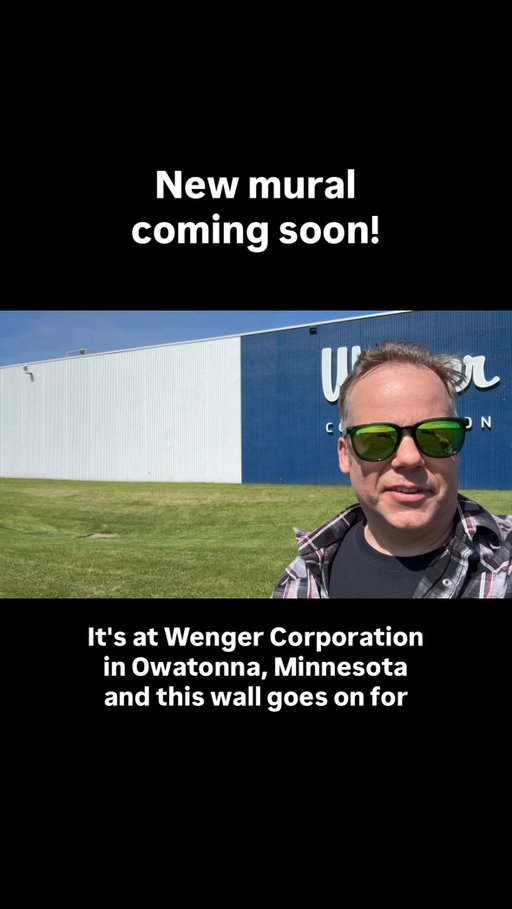 I’m starting a new mural in lovely Owatonna, MN for Wenger Corporation. This project has been a long time in the making. Conversations started in 2023, initial sketch was in 2024, and the project was resurrected in 2026! Let’s Go!

I’ll do my best to post about the process. However, creating content for social media is quite draining for me and my creative process. I’ll do my best, show y’all the progress but I’ll just be throwing stuff together so I don’t take half my working time to feed the social media beast.

I’m excited! Thanks everyone. 

#adamturman #mnart #muralart #wenger