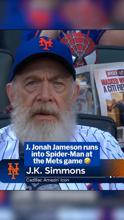 “He’s a menace ... I WANT SPIDER-MAN!”

J.K. Simmons is at the Mets game tonight and ran into a familiar face 😂