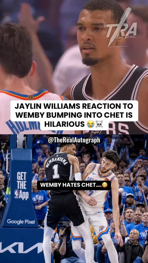Jaylin Williams hit a SMIRK after Wemby shoved Chet 😭☠️ #nba #nbaplayoffs #okcthunder #okc #spurs