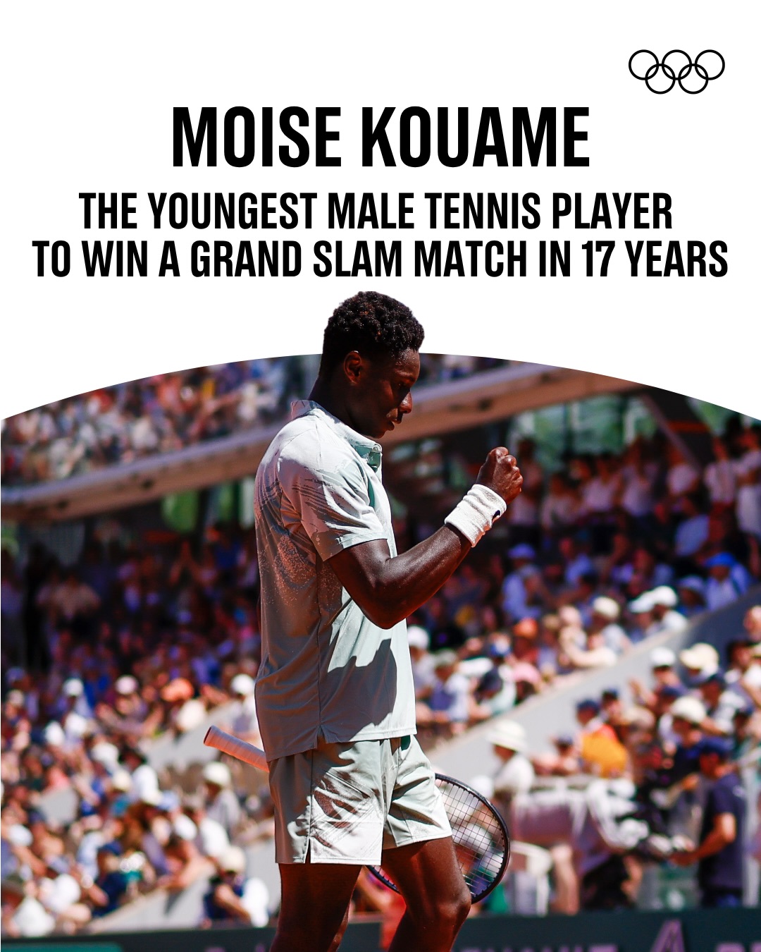Moise Kouame makes French Open history in front of a home crowd at Roland-Garros. 🎾😍

At 17, he is the youngest man since 2009 to win a Grand Slam singles match. 🤩

#Tennis #RolandGarros