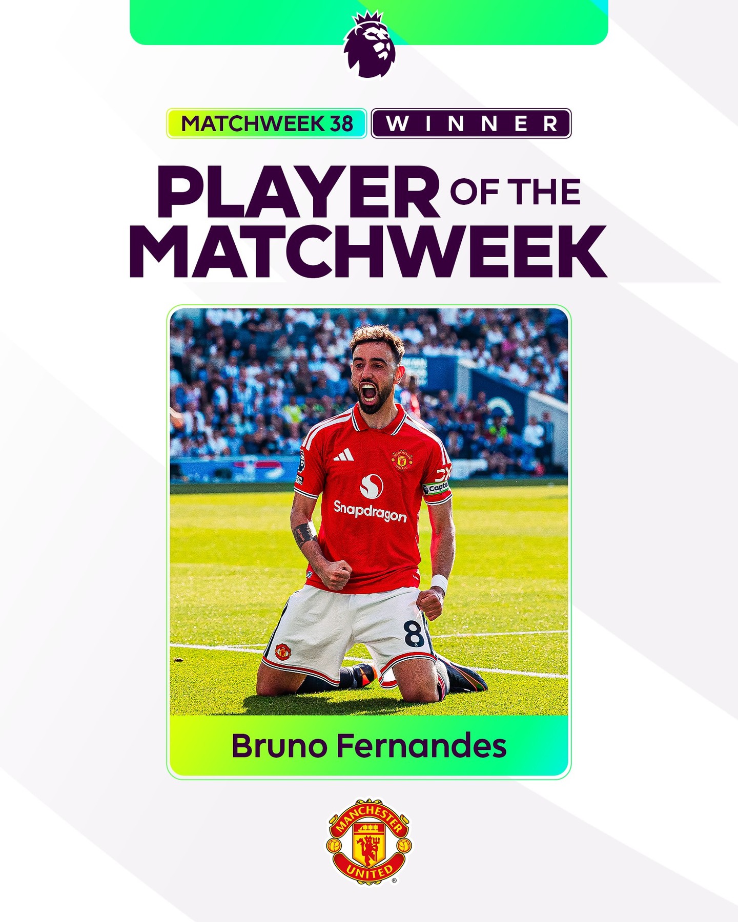 A new record holder 🙌

Bruno Fernandes is your Player of the Matchweek 🇵🇹🪄