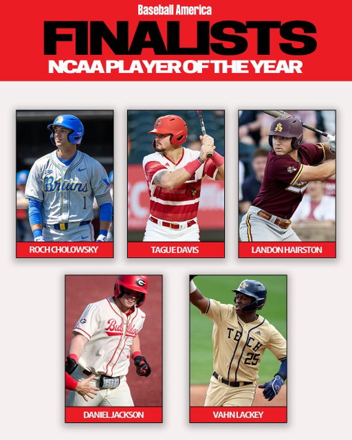 College award finalists 🏆

Here’s how our race for college player, pitcher and freshman of the year is shaping up.