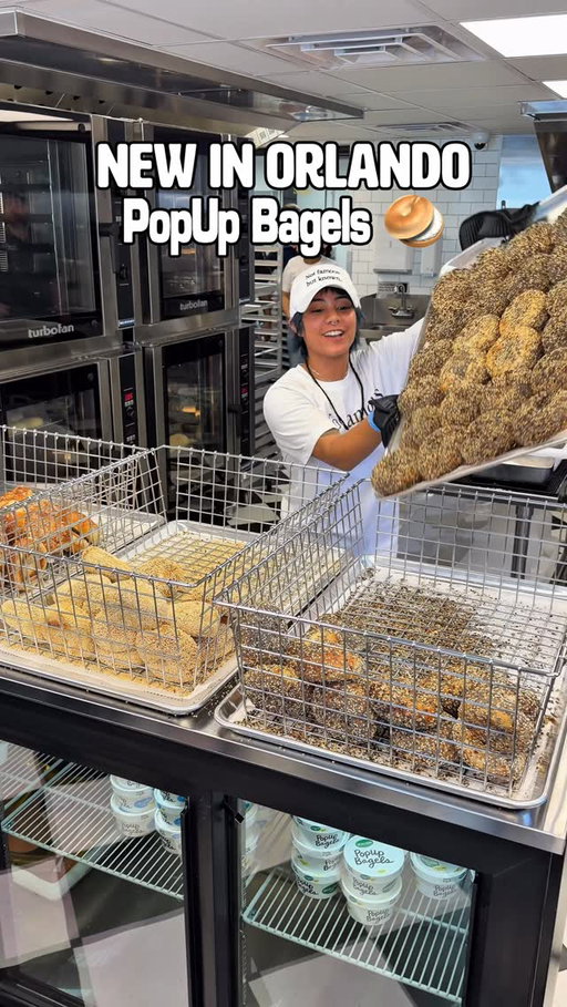 FIRST POP UP BAGELS IN ORLANDO @popupbagels make sure to follow @beercutieandfoodie for more new places opening around Orlando. Grand Opening Friday May 29th 2026 from 7am-11am with a ribbon cutting and sips by @saintjamesicedtea & @nataliesoj Truly some of the BEST bagels you’ll try ! And the shmears are soooo fire scallions my fave 🤤 Will you be going this weekend ? Share this video with someone that needs to get bagels with you ! #popupbagels #orlandoeats #orlandofoodie #orlandofl