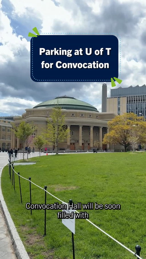 Convocation preparation is well underway, but have you thought about where you're going to park on the big day? Transportation Services at U of T has your back. 🚗

With accessible lots all over the St. George campus, such as the parking garage at 107 St. George Street where you can pre-purchase a day pass, or the Landmark garage at 35 Hart House Circle which is now available on the Green P app, we're making finding a spot easy.

Park at U of T and take one thing off your convocation checklist! ✅

🔗 Click the link in bio to learn more via the Transportation Services website. 

#UofT #ParkatUofT #UofTGrad26