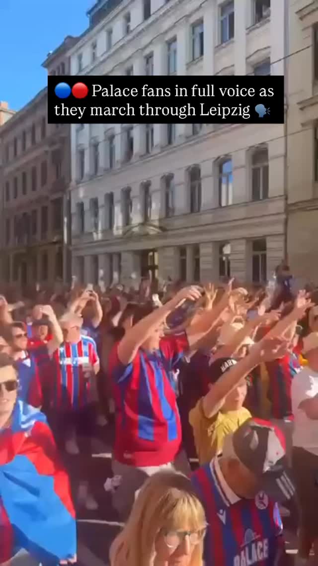 From South London to East Germany, Crystal Palace fans are flying the flag tonight. Last year’s FA Cup winners could become this year’s Conference League champions.

🎥 @henryog.1