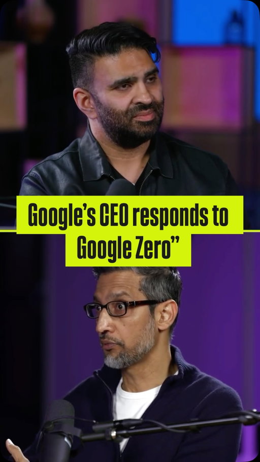 Nilay asks Google chief Sundar Pichai to respond to Condé Nast's CEO saying he expects Google search traffic to fall to zero: "If they are building content that is high-quality and people like it, I expect us to reflect that in our products." #ai #search #web #news #tech