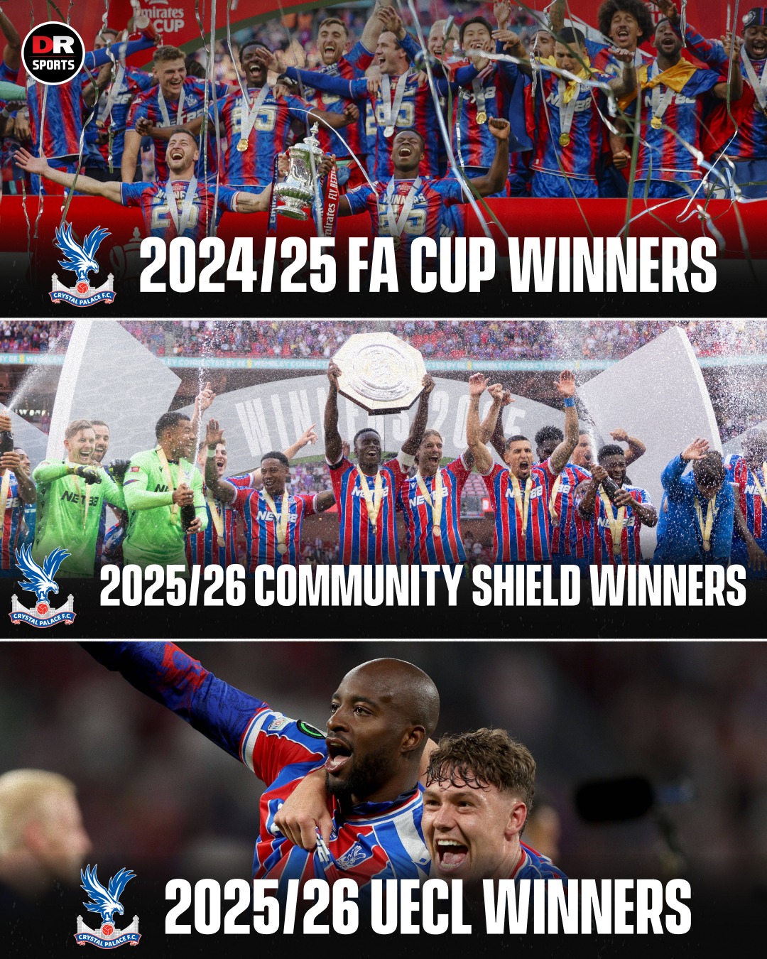 Over the past year, Crystal Palace have won plenty of trophies! 🏆🏆🏆 

The Eagles continue to soar! 🦅

#CPFC #UECL