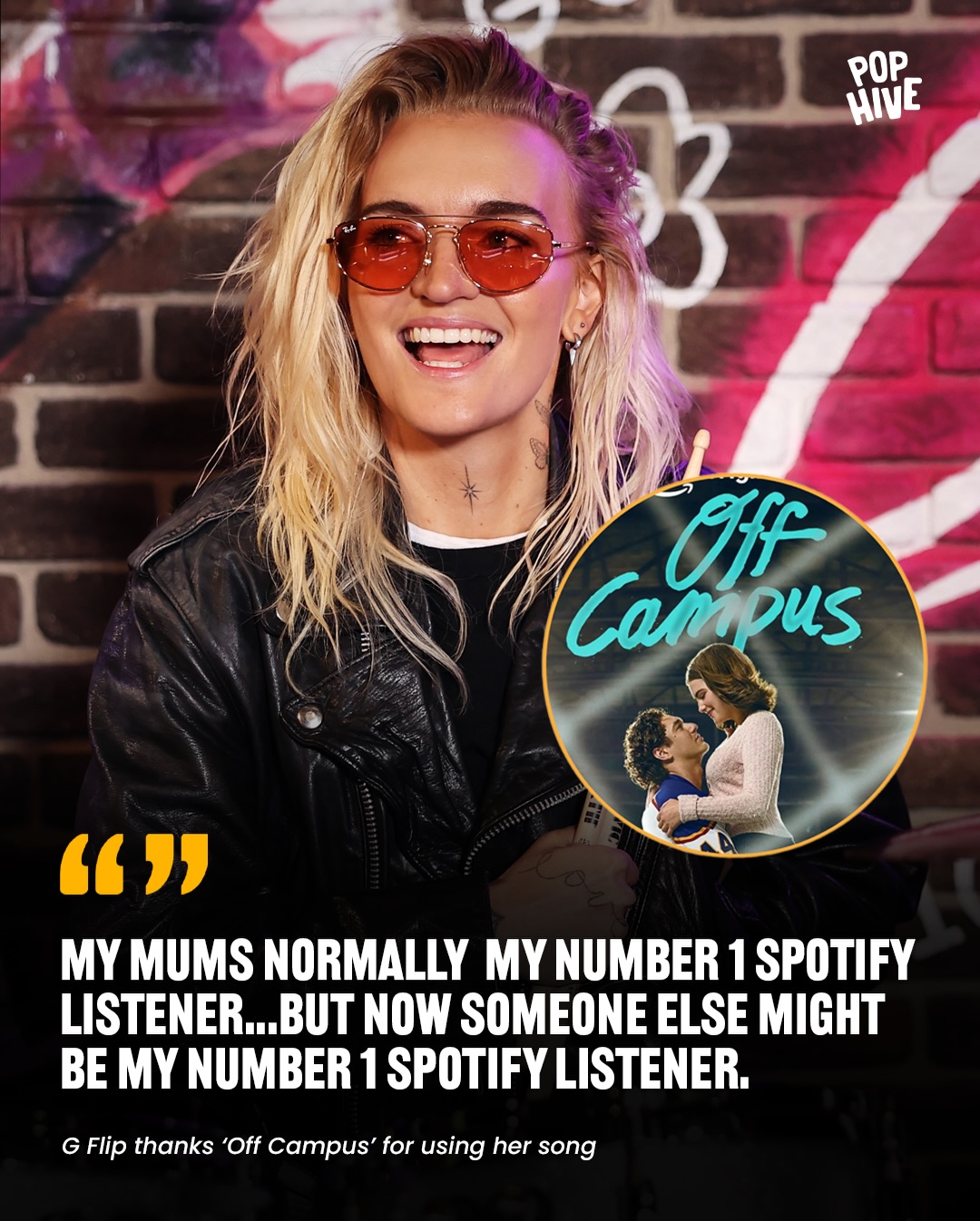 G Flip shared an emotional video crying in her car after realizing her song is doing well since being used on ‘Off Campus’ 🥺

The artist explained that her mom had always been her No. 1 listener on Spotify, and now someone else might finally take that spot because of the series.