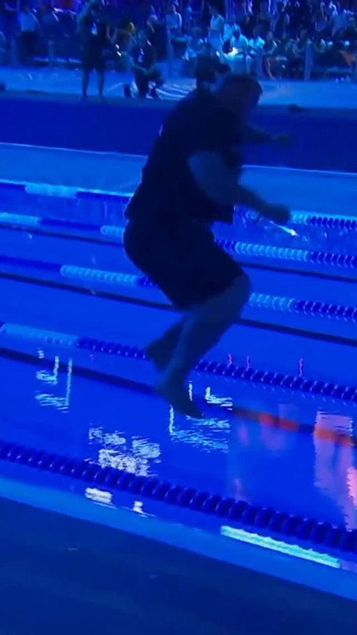 @thorbjornsson cannonballs into the Enhanced Games pool after the Games on Sunday 🌊