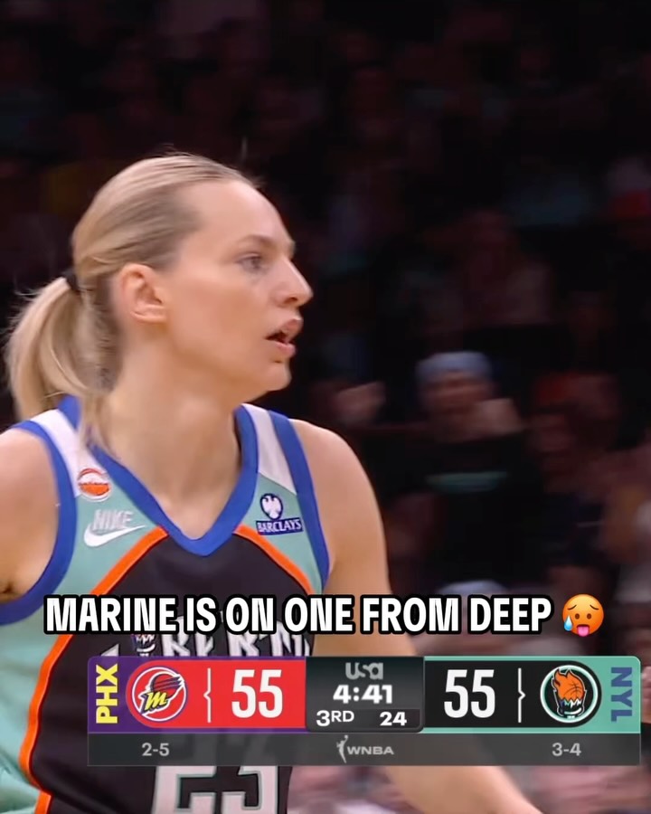 HAVE YOURSELF A NIGHT, MJ 🗣️ 

Marine Johannès drains her 7TH TRIPLE of the game for a new career-high! 

📺 PHX-NYL | USA Network