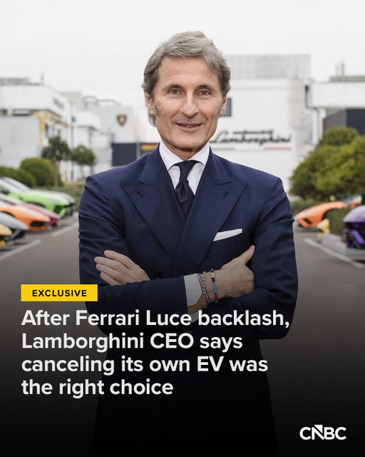 After intense backlash following the reveal of Ferrari’s first all-electric vehicle, the Luce, the CEO of rival luxury vehicle maker Lamborghini said canceling his company’s EV plans was the correct choice.

Lamborghini CEO Stephan Winkelmann said on Wednesday the automaker’s decision to kill the all-electric Lanzador and a version of its Urus SUV to focus on plug-in hybrid electric vehicles was “the right way to go” for his company, but said “every brand, every company has to decide for themselves.”

Read more from Winkelmann at the link in bio.