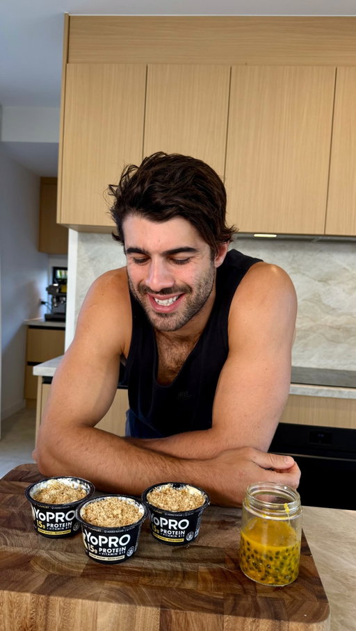 Lemon, Passionfruit & Poppyseed Cheesecake Pots with @yoproau 
YoPRO supports muscles and reduces fatigue with 15g of protein and Vitamin B12*
Ingredients (serves 1)
* 1 × 160g YoPRO Vanilla yoghurt pot
* 1 tsp lemon juice
* ½ tsp grated lemon zest
* 1 tsp poppyseeds
* 1–2 tsp passionfruit pulp
* 1 digestive biscuit, crumbled
Method
1. Stir the poppyseeds, lemon zest, lemon juice and passionfruit pulp directly into the yoghurt pot.
2. Crumble the digestive biscuits over the top as the final layer.
3. Press the lid back on and refrigerate for at 1 hour, or overnight (optional).
*Disclaimers: Good source of protein which contributes to the growth of muscle mass. Vitamin B12 contributes to the reduction of tiredness and fatigue. When consumed as part of a healthy varied diet
#AD #FeedYourProgress #MealPrep #ProteinSnacks