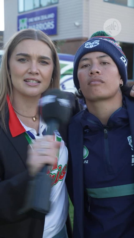 @taylorcurtis6 auditions @gee_fizzel for her role at CGW @nzwarriorsnrlw 😂 she’s a natural!