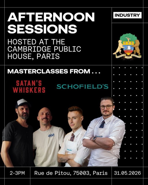 Want to know what it takes to create epic drinks, stand out from the crowd and get yourself on lists you dream of? Then this is an afternoon not to be missed. 

Afternoon Session - UK Edition 🍸

🗓️ Sunday, May 31

Afternoon Sessions run by the amazing team @thecambridge_paris is hosting a UK edition with the teams from @schofields.bar and @satans_whiskers visiting the Paris bar. 

With masterclasses from both incredibly knowledgable and stand out teams this is going to be an afternoon not to miss. 

The lineup: 
🧠 Masterclasses - 2:00pm to 3:00pm
• Refined & Classic Cocktails by Schofield’s
• Daily Changing Menu by Satan’s Whiskers

🍸 Guest Shift - 3:00pm to 6:00pm
The Schofield’s team takes over the bar with their elegant and no-compromise approach to cocktails.

Then we head to the legendary @littlereddoor_paris for drinks brought to you by @satans_whiskers from 5PM 🔥

📍 The Cambridge Public House
8 rue de Poitou, Paris 3

We’re excited. They’re excited. 
Will we see you there?! 🍸