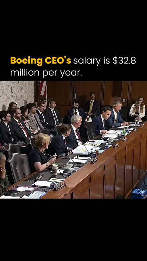 During a Senate hearing, Senator Josh Hawley criticized Boeing’s former CEO Dave Calhoun, saying the company focused too much on profits instead of safety and quality.

He highlighted the wide gap between executive pay and worker wages, pointing out that while top leadership saw large compensation increases, many machinists had very little wage growth over the years.

Calhoun stepped down in 2024, and Kelly Ortberg took over as part of a leadership change aimed at improving safety and rebuilding trust in the company.

Follow (@entrepreneursonig) for everything related to entrepreneurs.

Media: US Senate hearing