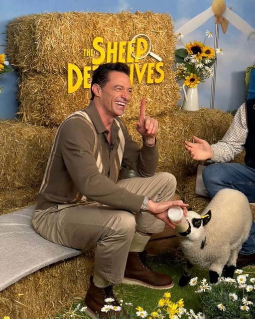 Just when you never expected to see @thehughjackman feed a sheep a bottle of milk, you get sent a picture of Hugh Jackman feeding a sheep a bottle of milk while wearing our Diplomat Boots! 🐑🐑 @emilysanchezstyle 
#ThursdayBoots
#HughJackman
#SheepSheep