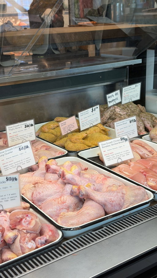 The Wagyu of chicken — slow-growth Redbro genetics, raised by Greener Pastures and regenerative organic certified. 

As a whole-animal butcher shop, our job is to make sure every part has a purpose, right down to the bones, which leave as fertilizer for Trosi Farms. Let us know if you want a behind-the-scenes look at how we turn those bones into fertilizer