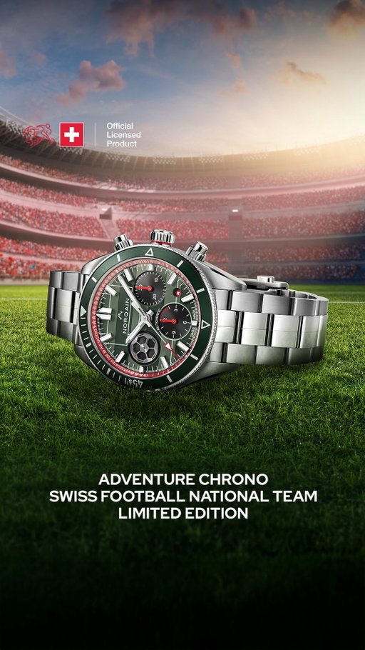 From the pitch to the wrist. The new Adventure Chrono Swiss Football National Team Limited Edition translates the energy of football into every detail. Limited to 260 pieces, the chronograph also features a special engraving celebrating the team’s qualification for the upcoming world tournament in North America. �

Available at your authorised NORQAIN retailer or on www.norqain.com�

#NORQAIN #AdventureChrono