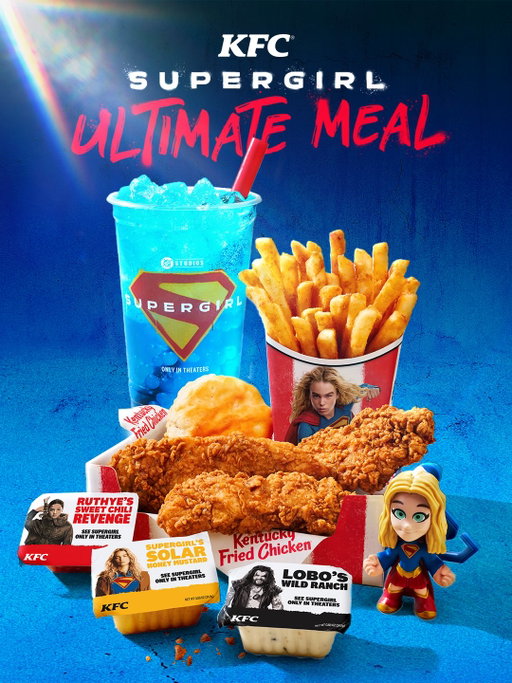 Look out!! The KFC Supergirl Ultimate meal is landing soon with three new sauces and some sweet collectibles! See SUPERGIRL, only in theaters June 26. #Supergirl

Supergirl collectible is available with the purchase of the Supergirl Ultimate Box Meal. 5 collectibles in all. Available at participating restaurants, while supplies last. Prices and participation may vary, while supplies last.
