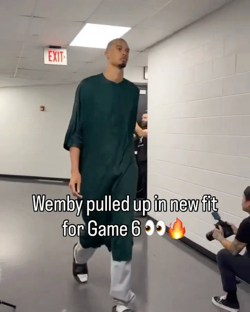 Wemby’s fit for Game 6. 🔥🔥(via @nba)