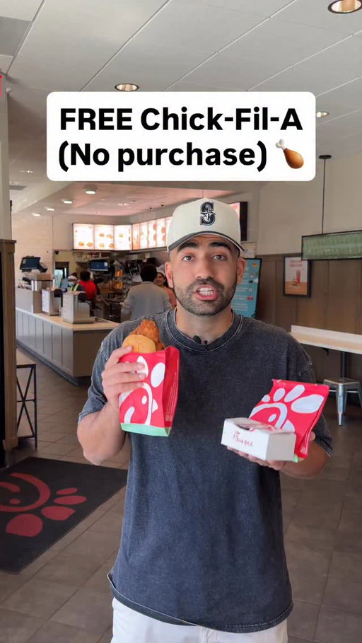 want free food? follow me @aminshaykho to eat good! FREE Chick-fil-A chicken sandwich, chicken biscuit, and nuggets (no purchase) 🍗 #chickfila #fastfood