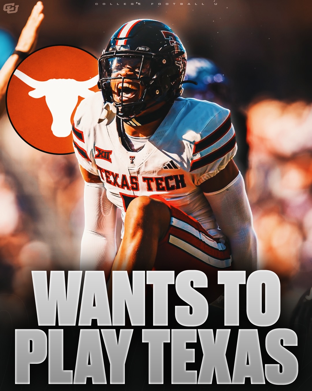 BREAKING: Texas Tech wants all THE SMOKE with Texas😳

Texas Tech’s Joey McGuire said he’s called Abilene Christian and Texas State in efforts to schedule Texas after Steve Sarkisian’s recent comments. 

“We would love to play the University of Texas in Week one.”

This proposal comes after this statement by Steve Sarkisian: “There's a team in our state that plays in another conference that has a schedule that I would argue if I played with our twos and our threes, we could go undefeated, and they'll probably make the CFP this year.”

Thoughts? ⬇️