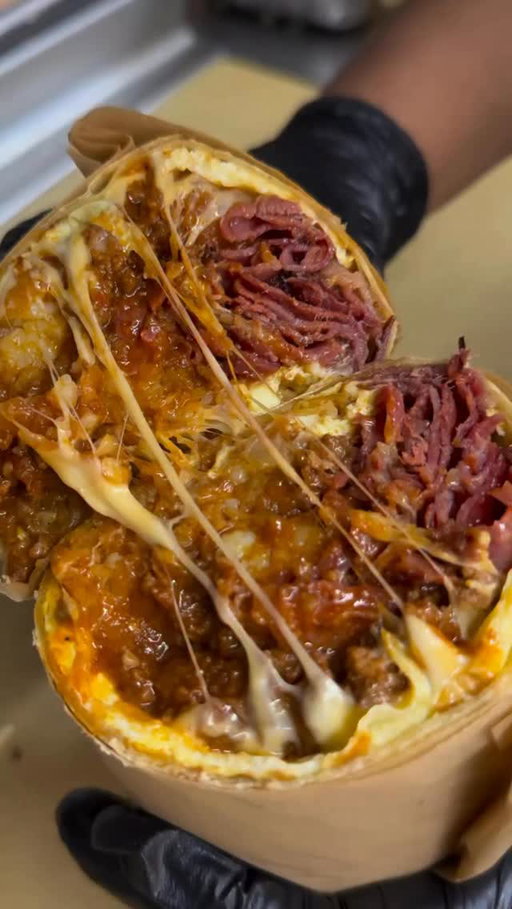 Chili cheese. Tater tots. Pastrami. For breakfast?
Yeah... @theoriginaltops 

The Original Tops in Pasadena is known for loaded breakfast burritos with chili cheese, pastrami, and tater tots.