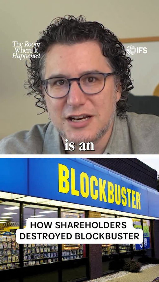 Extracting money is not the same as creating value.

Read that again.

Eric Ries explains how shareholder primacy eclipses a company’s long term interest and drives many good companies to go bad, including, the one beloved, Blockbuster.

Comment “Eric” and we’ll DM you the full episode 📲