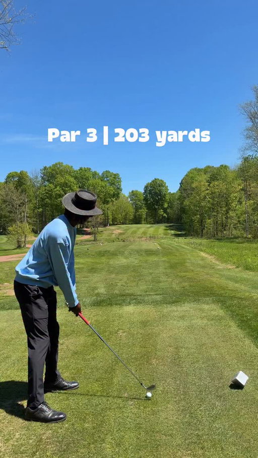 Hole 5

This par 3 looks pretty straightforward at first, but it’s a lot trickier than it seems. Playing 203 yards uphill, it usually takes more club than you think.

The green is a decent size, but the real defense is the slope. It falls pretty severely from back to front, so even when you hit the green you can still leave yourself a really tough putt.

I hit a smooth 5 iron but left myself a tricky 35 footer for birdie. I was able to lag it to 6 feet and clean up for the par.

-1 thru 5