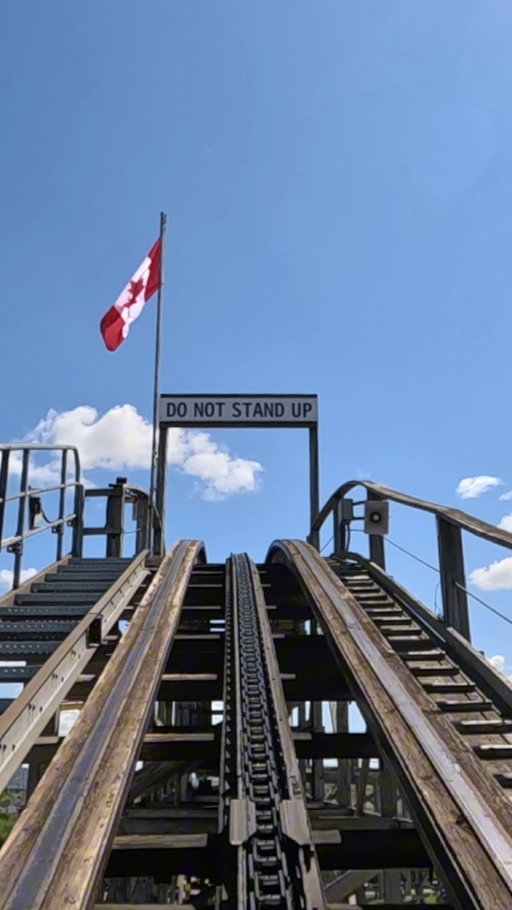 980 feet of fresh track later... Mighty Canadian Minebuster is officially open and back in action! 🎢🔨
 
The wait is over. Take a ride on the newly retracked sections and experience the legendary wooden coaster for yourself.

*Filmed with park-approved mounted devices.
