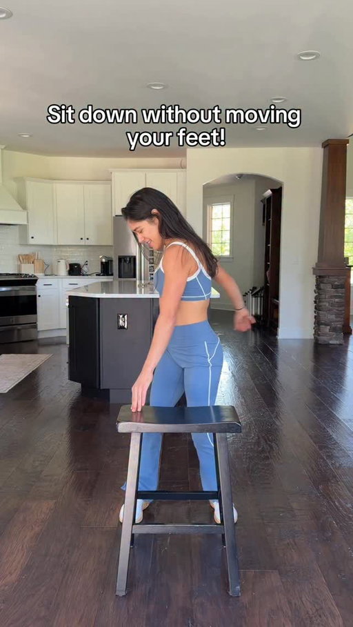 Sit down without moving your feet🤣