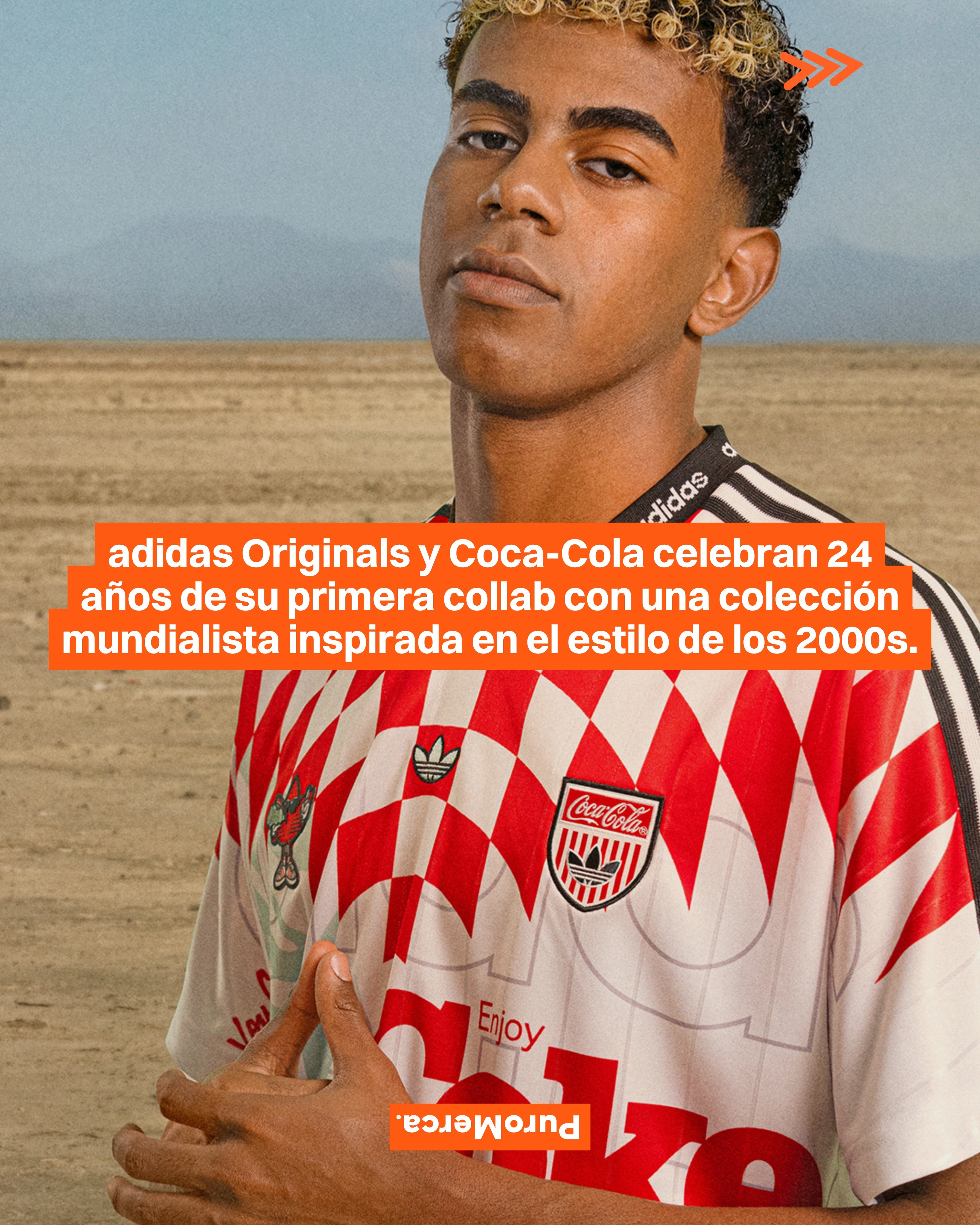 ¡Dos íconos que no necesitan presentación se volvieron a juntar! adidas Originals y Coca-Cola regresan 24 años después de su primera colaboración, justo a tiempo para la Copa Mundial de la FIFA 2026, con una colección que mezcla el estilo callejero de los 2000s con los clásicos de ambas marcas. 🥤👟

La colección incluye ropa, tenis y accesorios... El highlight del footwear son cuatro siluetas icónicas de los 2000s reimaginadas con el lenguaje visual de Coca-Cola: la Adistar Control 5, la Predator Sala, la Climacool 1 y la Megaride F50, cada una inspirada en una lata distinta de la bebida, con detalles de gotitas y la Megaride F50 rindiendo homenaje a la mítica botella de vidrio. 🎨🔴

En ropa, la colección se divide en dos mitades… una con gráficos logo-heavy y otra con estética vintage. La pieza más llamativa es un jersey que fusiona publicidad retro de Coca-Cola de distintas épocas en una sola prenda. 👕✨

La campaña se llama "Originals are the Real Thing" y fue protagonizada por Lamine Yamal junto a un grupo de personajes originales esperando un camión rumbo al Mundial. 🎬⚽

La colección estará disponible el 6 de junio en la app CONFIRMED de adidas, adidas.com y tiendas selectas. La neta, ¿te pondrías algo de la colección? 👀

📸: adidas Originals

#PuroMerca 🧡