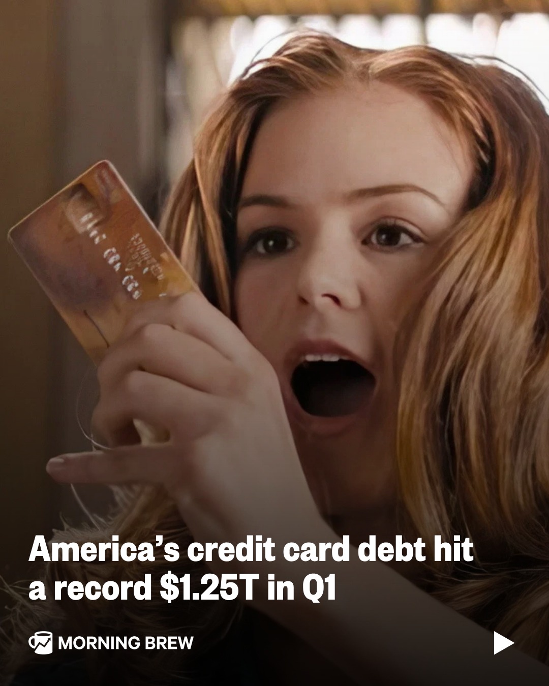 Americans are carrying a record $1.25 trillion in credit-card debt, the highest Q1 balance since tracking began in 1999.⁣
⁣
And more of them are falling behind on payments than at any point since the aftermath of the 2008 financial crisis, per NY Fed data. The share of credit-card balances that are at least 90 days delinquent hit 13.1% in Q1, while average card interest rates have climbed from 14.6% in early 2022 to roughly 21% today, per a WSJ report. As inflation continues to squeeze household budgets, many consumers are prioritizing rent, mortgages, car payments, and utilities, leaving credit-card bills at the bottom of the pile.⁣
⁣
And the problem isn't confined to low-income households. Delinquency rates have risen across income brackets, and credit counselors say more middle-class families are using credit cards to cover everyday expenses rather than discretionary spending.⁣
⁣
There is a silver lining, though. Many borrowers have found relief through credit-counseling programs that negotiated lower interest rates and structured repayment plans. But even those who paid off their balances say the experience left them feeling financially fragile, a reminder that for many Americans, one unexpected expense could reignite the debt cycle.⁣
⁣
📸: Walt Disney Studios Motion Pictures, WSJ