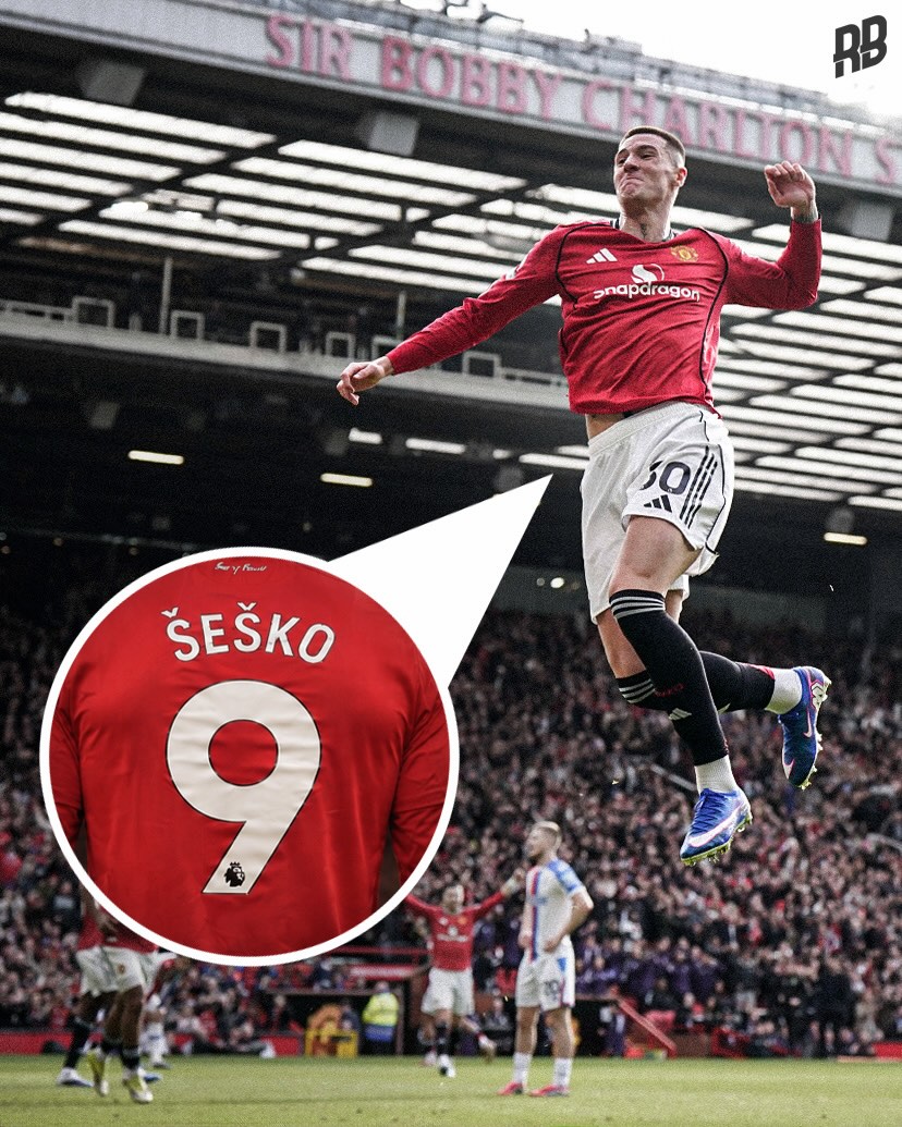 Benjamin Šeško looks like he’ll be given the #9 shirt for Manchester United next season… 🥶

After initially not taking the shirt number out of respect due to Rasmus Hojlund still being at the club on loan at Napoli, Sesko couple be repping that 9 at Old Trafford next season.

He’s only been getting better as the seasons gone on and there’s another big season incoming for Sesko with United back in the UCL as well. Don’t be surprised if he delivers a trophy for the Red Devils next year 🏆😮‍💨