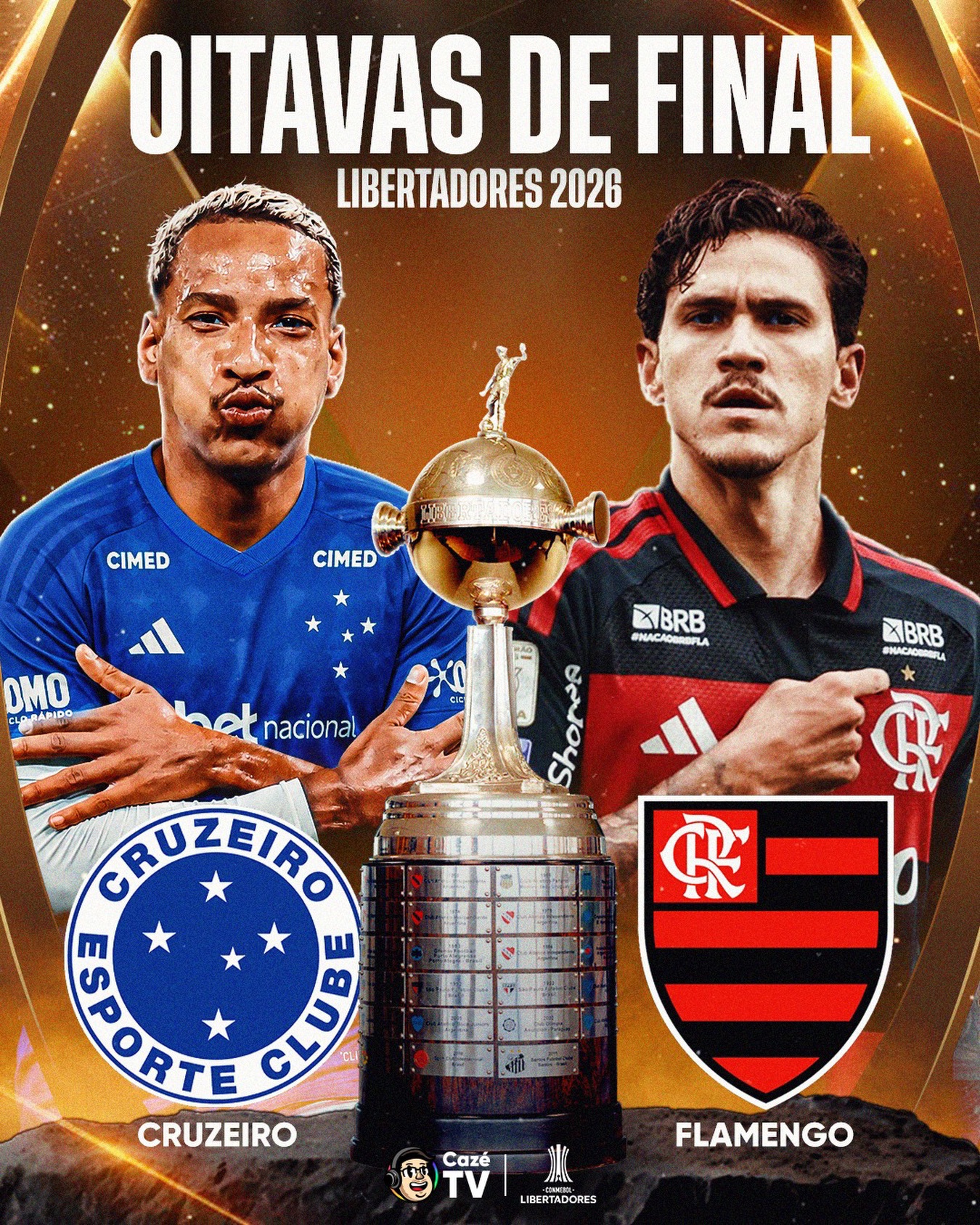 VAI PEGAR FOGO MLK 🔥🔥🔥 O FLAMENGO VAI ENFRENTAR O CRUZEIRO NAS OITAVAS DE FINAL DA LIBERTADORES ⚔️ 

Quem vence? Comenta aí 

🚨 ESTAMOS AO VIVO NO YOUTUBE PARA O SORTEIO DA LIBERTADORES! VEM COM A GENTE 

#TempoRealCazéTV #Libertadores #Futbr #Cztv25