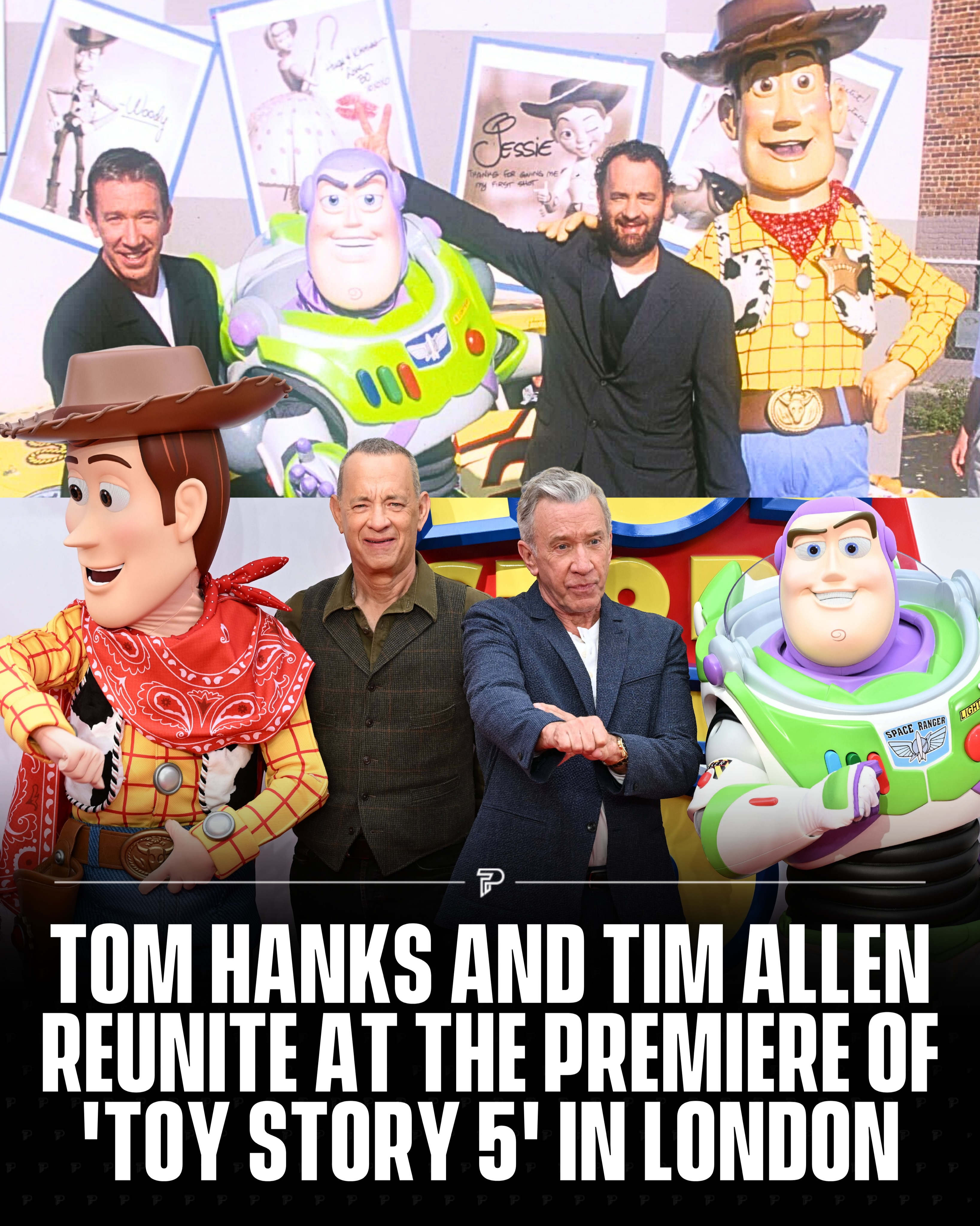 Tom Hanks and Tim Allen reunited in London yesterday for the UK launch event of Toy Story 5, held at the Odeon Luxe Leicester Square. The film follows Woody, Buzz, and the gang as they face off against Lilypad, a new tablet device voiced by Greta Lee, that challenges their place in Bonnie’s life. Tom Hanks spoke about the film tackling screen time and the value of real play.

The official world premiere is set for Los Angeles on June 9, with the US theatrical release following on June 19.

#Pubity #Viral #Film