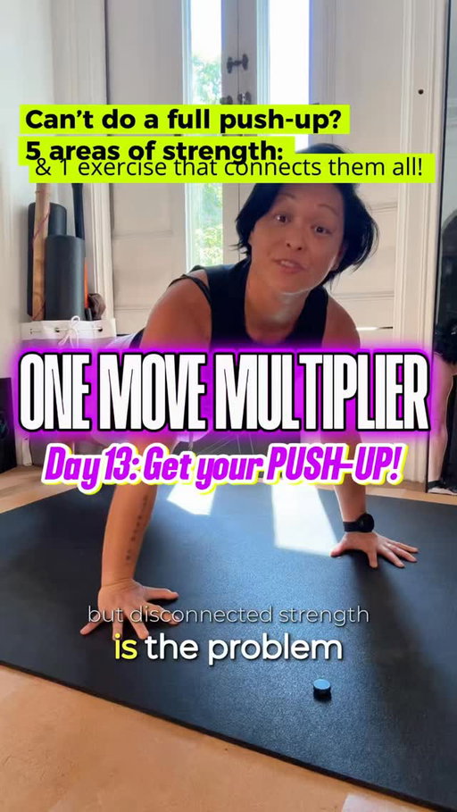 Day 13 OMM: Beginners get your push-up! 5 Strength Tests that tell you exactly what’s holding you back. And ONE MOVE that strengthens all 5 variables!
Your push-up isn’t weak. It’s disconnected. And there’s a difference. Most people skip straight to pushing without ever testing the five areas that actually control a strong solid push-up Test yourself right now in the video above. ☝️

AND I show you one move that addresses all 5 strength areas at once, THIS MOVE will change how your whole upper body & core connects. Beginner friendly and genuinely eye opening.

I will show MORE Beginner modifications in upcoming videos, in the meantime let it be messy!  We are NOT looking for perfect INSTEAD CONNECTED!

Add 5-8 connected reps x 3-4 rounds every other day if pushup’s are a skill you are looking to build!

💪 Train like this every week with livestream classes & programs on VenusFit.
First week FREE + limited Sale on website. Link in bio. 🔗