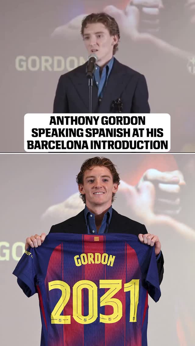 Was not prepared for Anthony Gordon speaking Spanish already 😅 

(via @fcbarcelona)