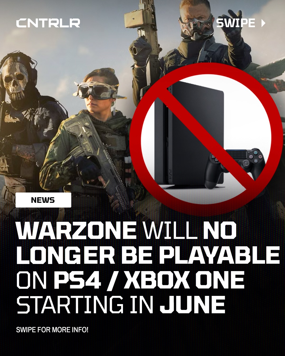 Warzone is leaving PS4 and Xbox One‼️🥲

With the release of Modern Warfare 4, Call of Duty is officially focusing on current and next-gen consoles. The newest title in the franchise won’t release on older consoles, and now Warzone is being delisted.

Swipe for all the information you need to know ➡️

#warzone #callofduty