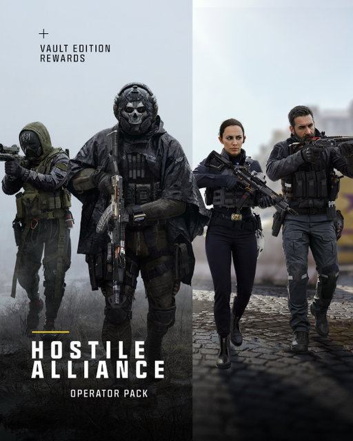 The Modern Warfare 4 Vault Edition is STACKED. Lock it in by pre-ordering for launch day.

🤝 Hostile Alliance Operator Pack (4 Operator Skins)
⚔️ Special Forces Operator Pack (4 Operator Skins)
💥 Signature Weapon Collection (5 Signature Weapon Blueprints)
💰 One Season of BlackCell
➕ DMZ Deployment Bonus

It gets better, eligible players get 10% off the Vault Edition when you pre-order digitally.