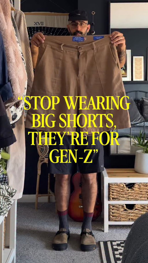 Take it easy on us millennials, we’re just adulting and looking vibey whilst doing it. Here with another answer reel to DMs about us ‘older’ lads feeling uncomfortable in big shorts, giving us flashbacks to Nu Metal days and oversized 00s Basketball kits. But styling them is easier than you think, even if you feel too old to pull them off. Keeping it smart casual, loose layering and something smarter shoes really hits the spot. Hope the menswear inspiration helps