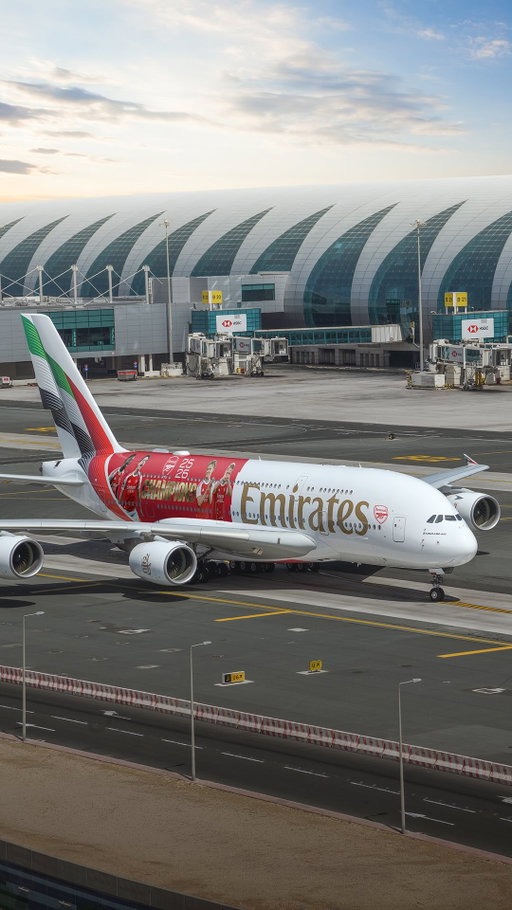 Champions aren’t born. They’re painted! 🔴⚪️

Watch the iconic Emirates A380 transform in celebration of the Gunners. ✈️🏆
