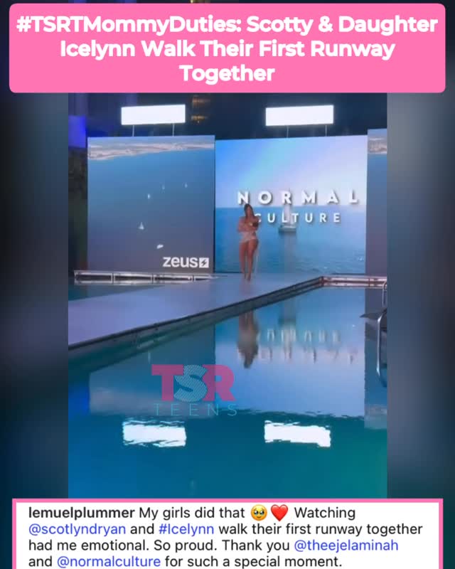 #TSRTMommyDuties—#TSRTFashion: #LemuelPlummer shared footage of #Scotty and baby Icelynn making a special mother-daughter appearance on the runway at Miami Swim Week. 💕 (✍🏽: #TSRStaffKH)