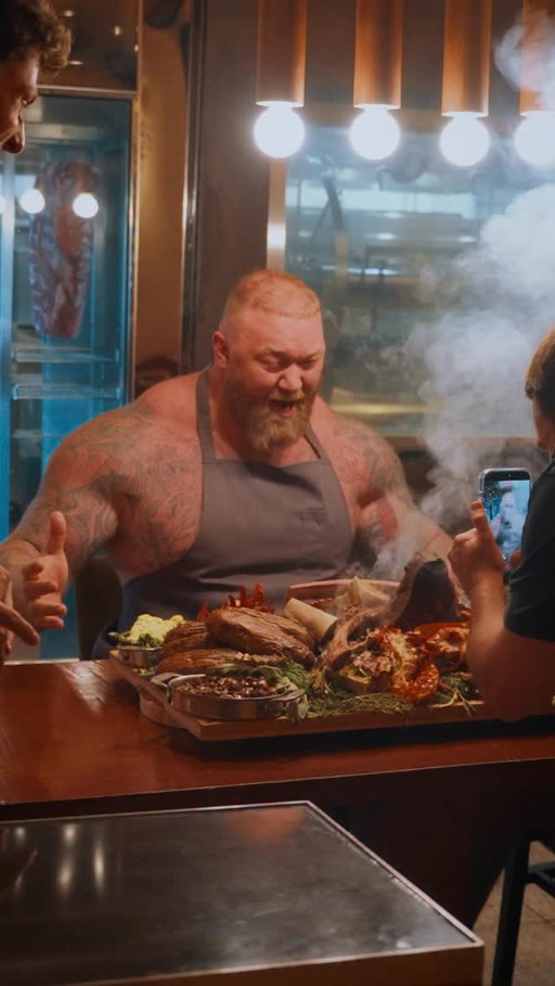 Behind the scenes from @thorbjornsson’s post-Games feast with @itsqcp 🍴