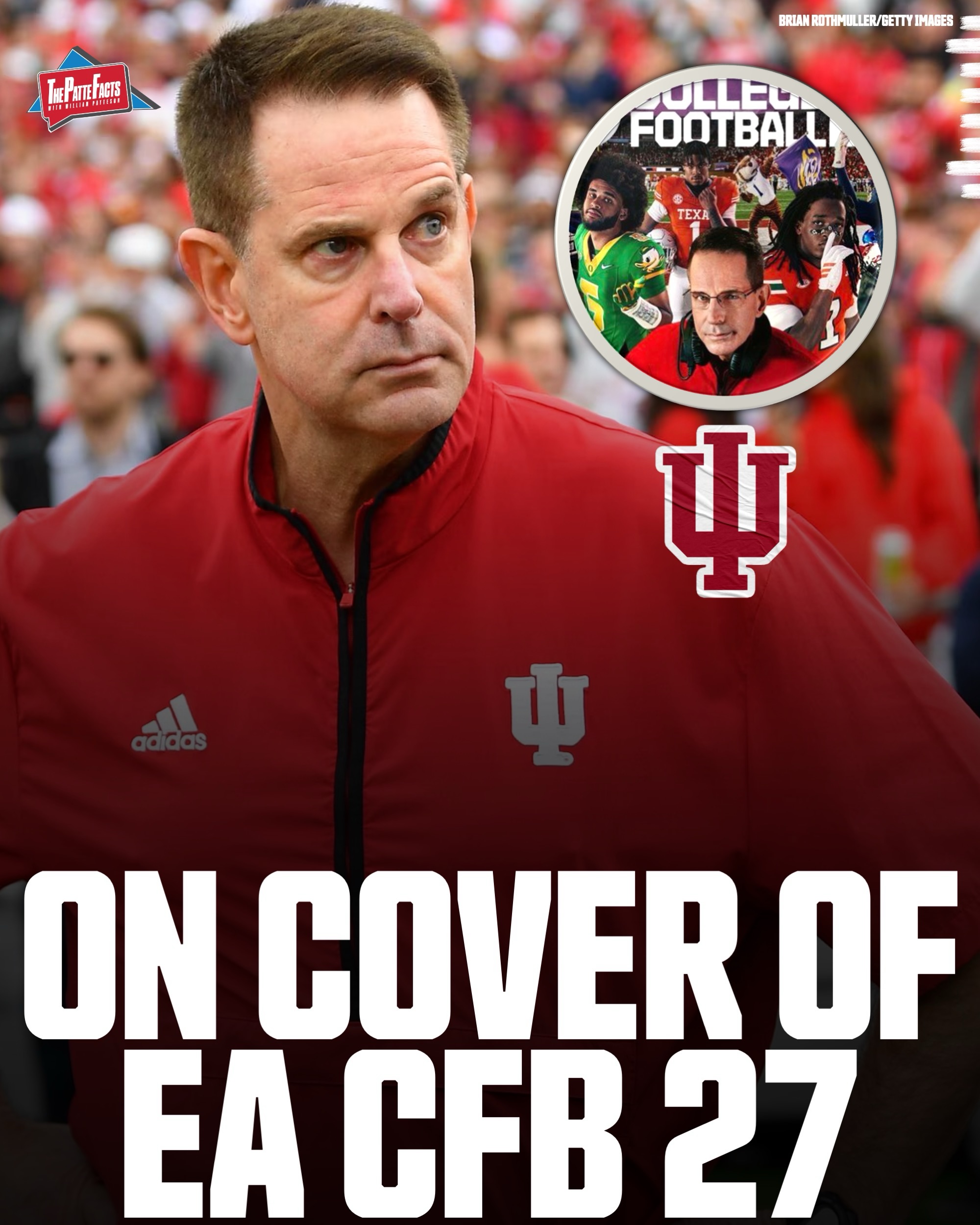 Indiana HC Curt Cignetti is on the deluxe cover of EA Sports College Football 27 🤯

The EA Sports College Football 27 Deluxe Edition cover has leaked online, and it features a number of college football’s best.

Cignetti, who led Indiana to a 16-0 season and national championship in 2025, is front and center.

USC QB Jayden Maiava, Ole Miss RB Kewan Lacy, Oregon QB Dante Moore, Texas EDGE Colin Simmons, Miami WR Malachi Toney, and Notre Dame DB Leonard Moore are among the players on the Deluxe Edition cover as well.

It is rumored that Dante Moore and Toney will be the main cover athletes.

What do you make of the deluxe cover?🤔

#collegefootball #cfb #cfb25 #cfb26